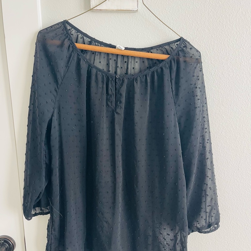 Elegant Black Sheer Women's Top